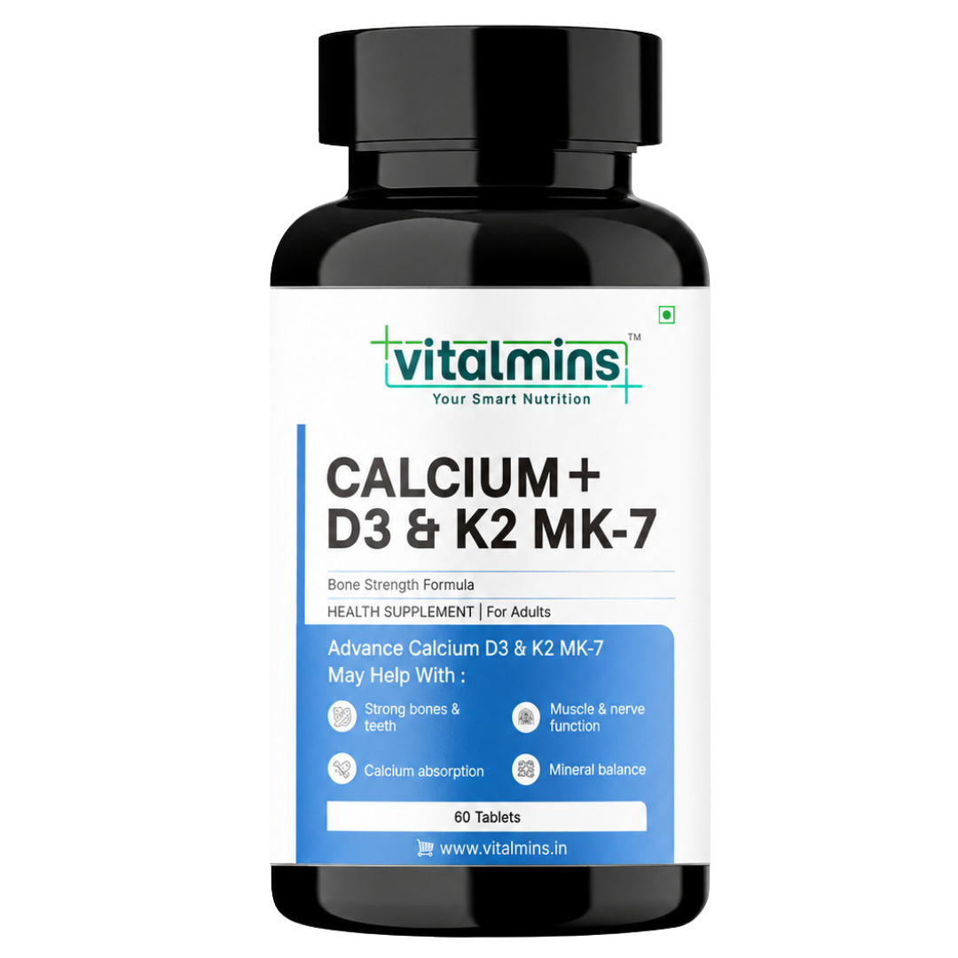 Vitalmins Calcium with D3 & K2 MK-7 Tablets