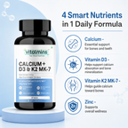 Vitalmins Calcium with D3 & K2 MK-7 Tablets