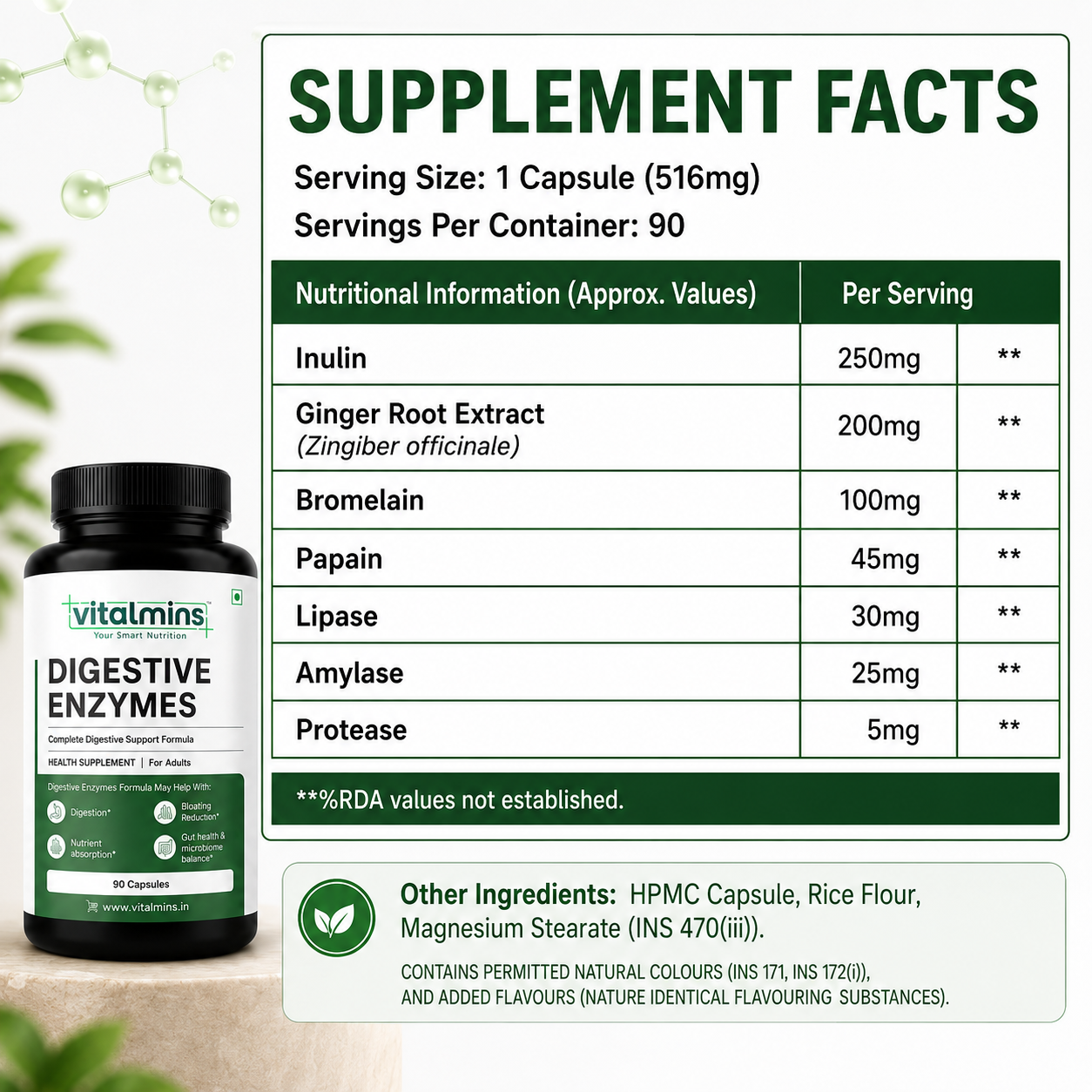 Vitalmins Digestive Enzymes Capsules
