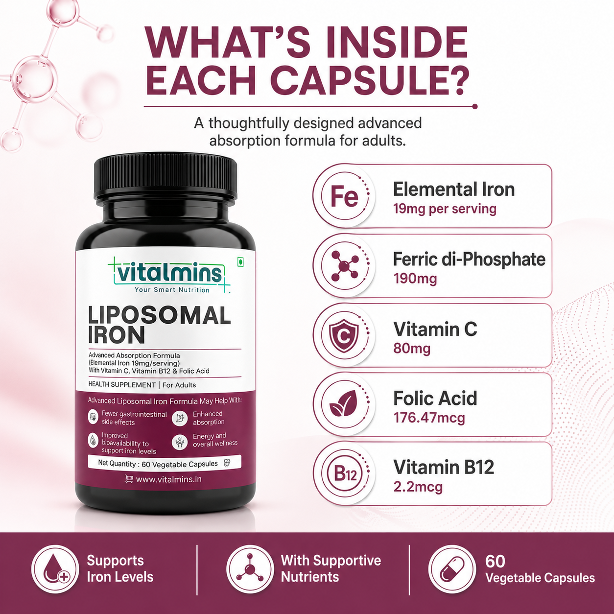 Vitalmins Liposomal Iron Capsules