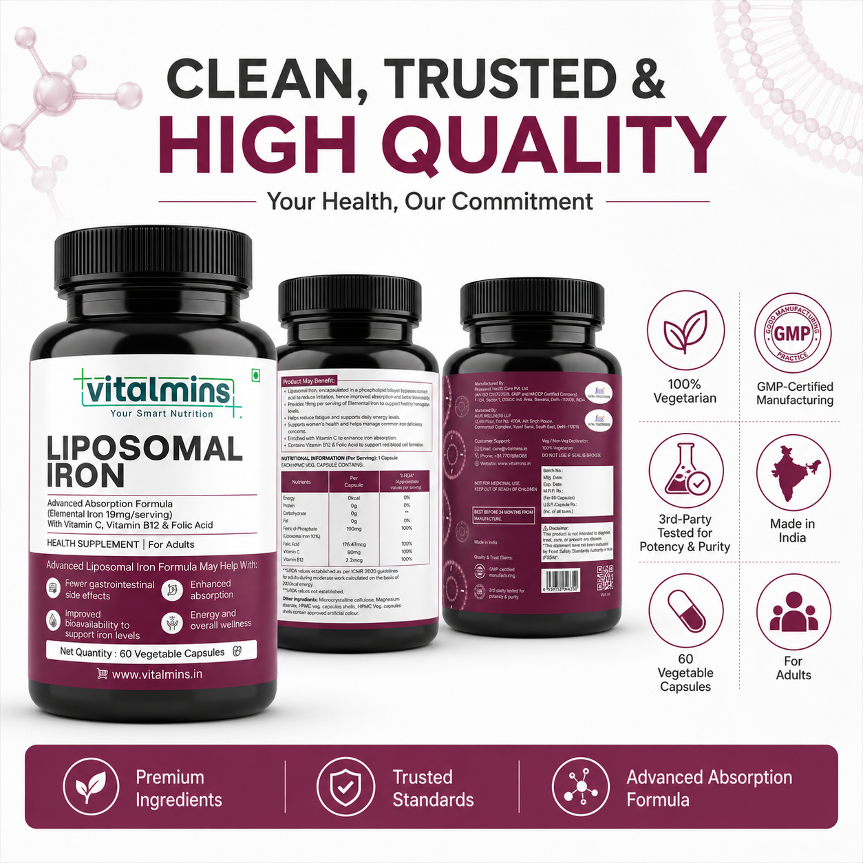 Vitalmins Liposomal Iron Capsules