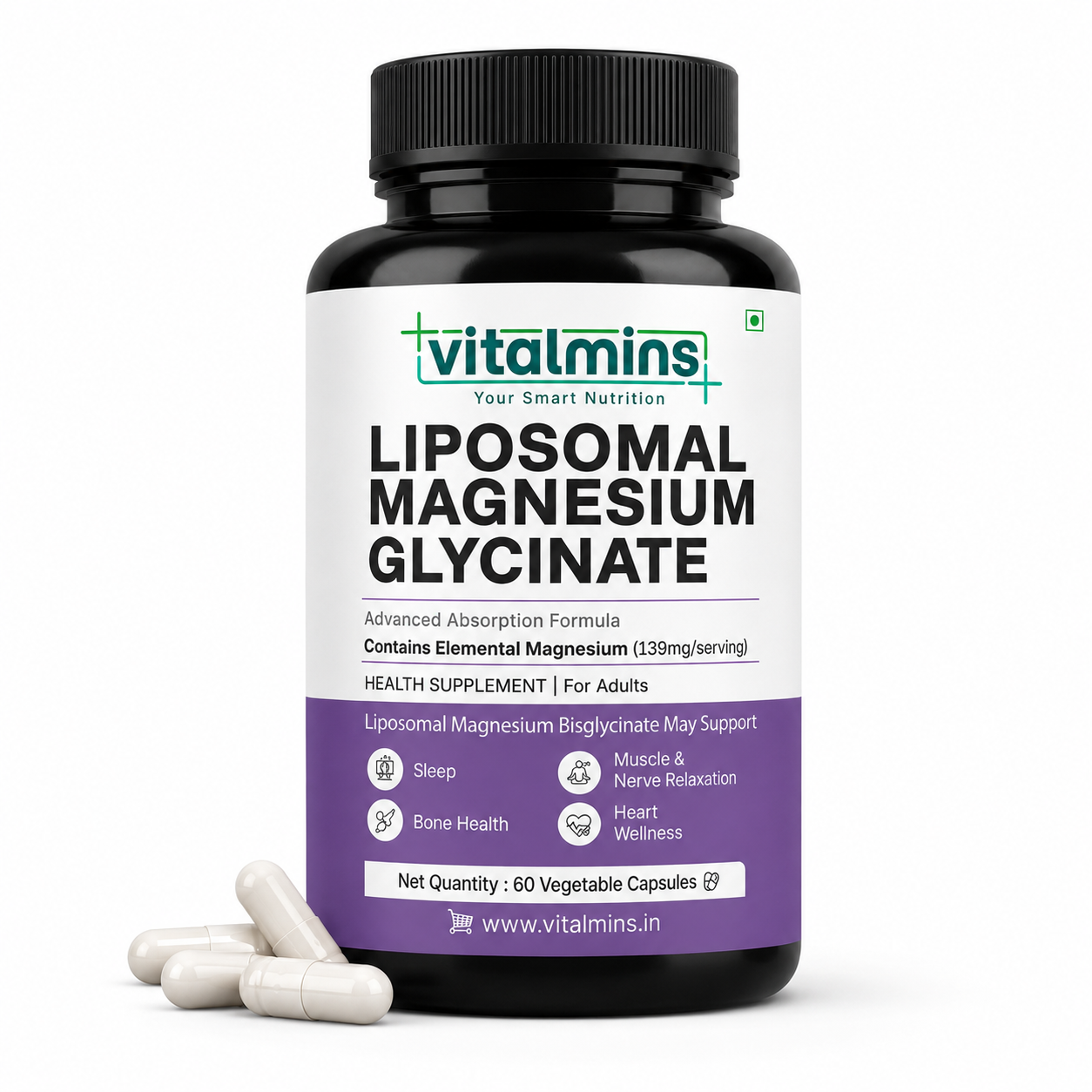 Vitalmins Liposomal Magnesium Glycinate Capsules