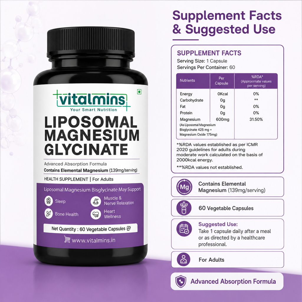 Vitalmins Liposomal Magnesium Glycinate Capsules