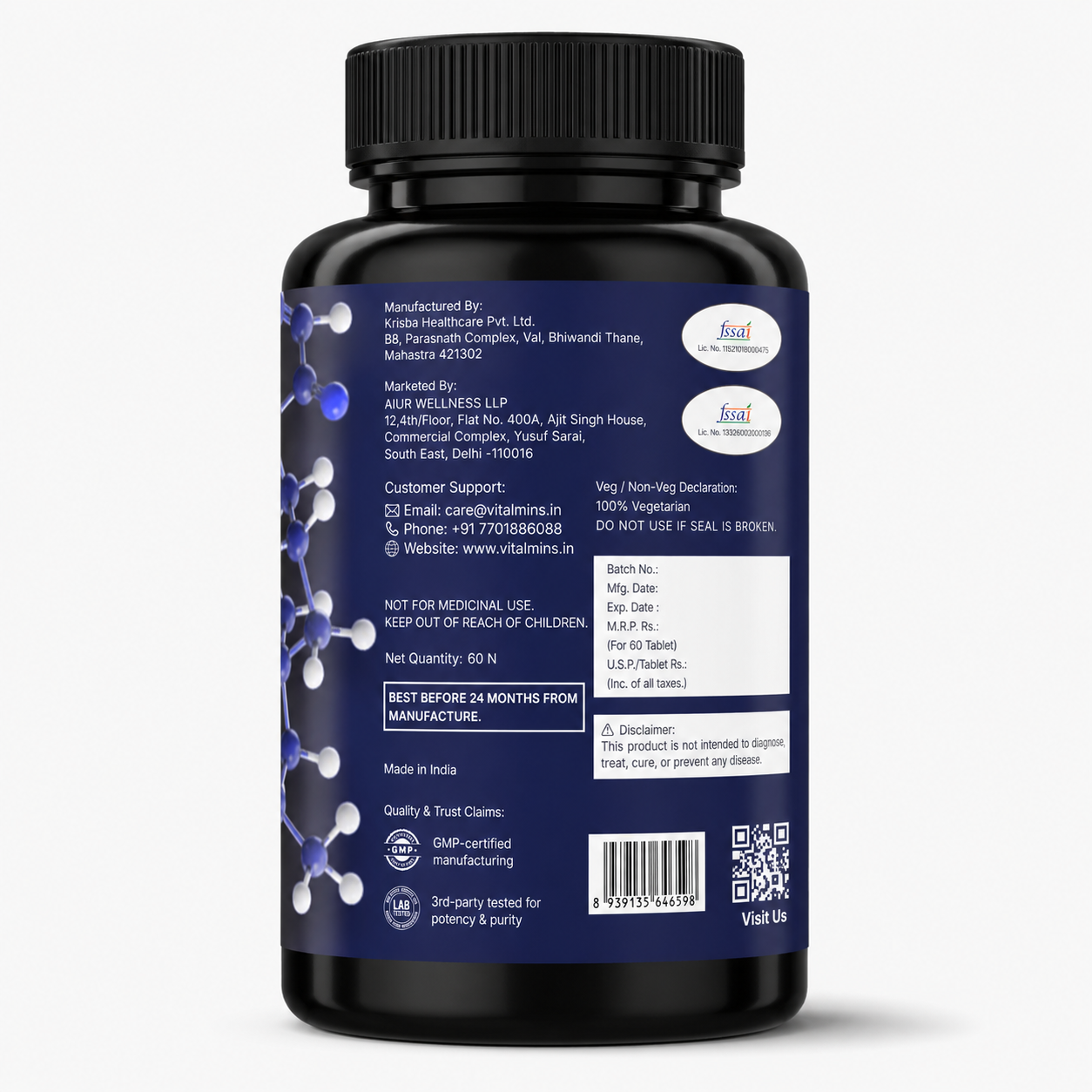 Vitalmins Melatonin Sleep Support Tablets