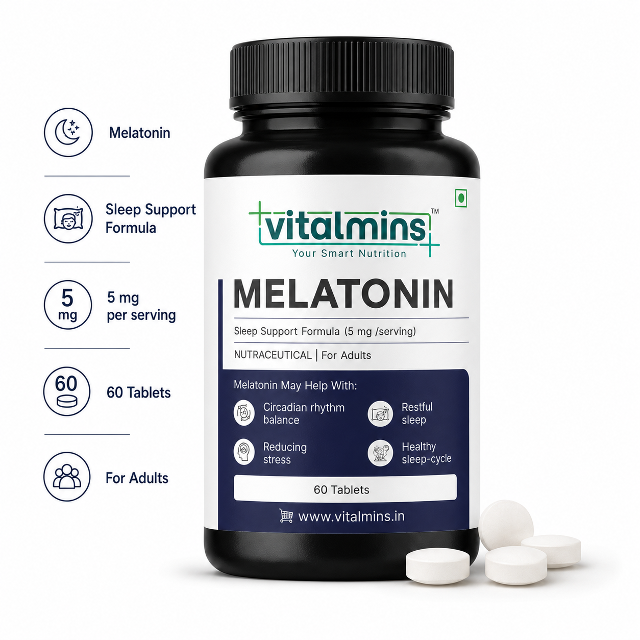 Vitalmins Melatonin Sleep Support Tablets