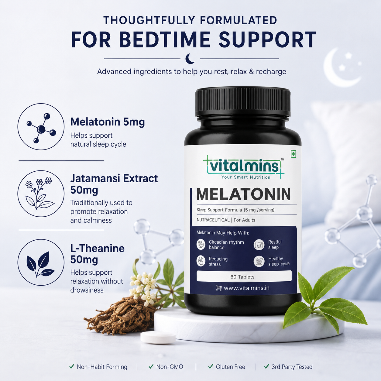 Vitalmins Melatonin Sleep Support Tablets