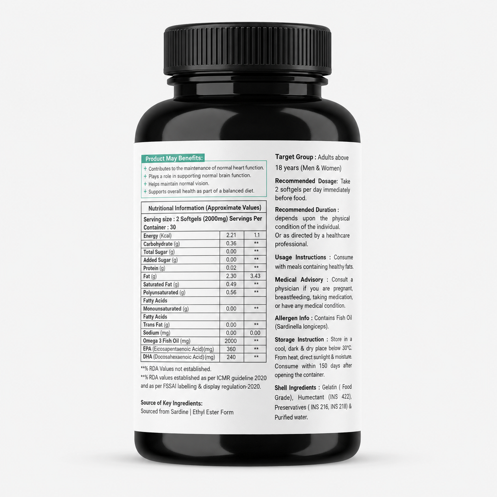 Vitalmins Omega 3 Fish Oil Softgels