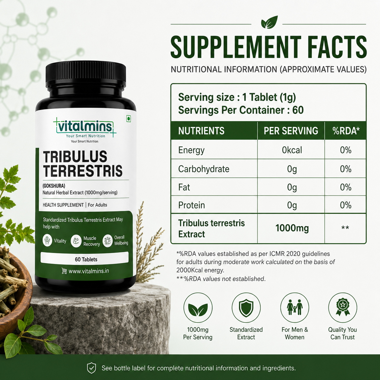 Vitalmins Tribulus Terrestris Tablets