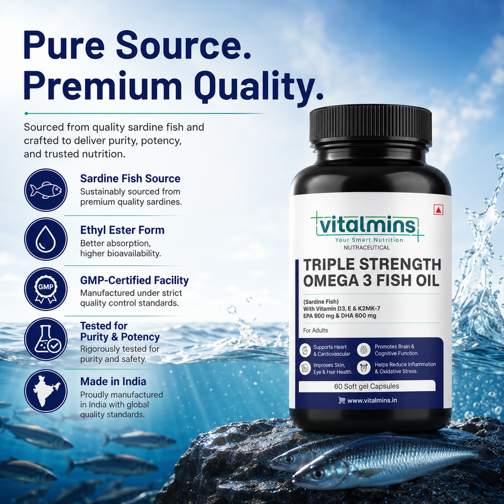Vitalmins Triple Strength Omega 3 Fish Oil Softgels