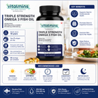 Vitalmins Triple Strength Omega 3 Fish Oil Softgels